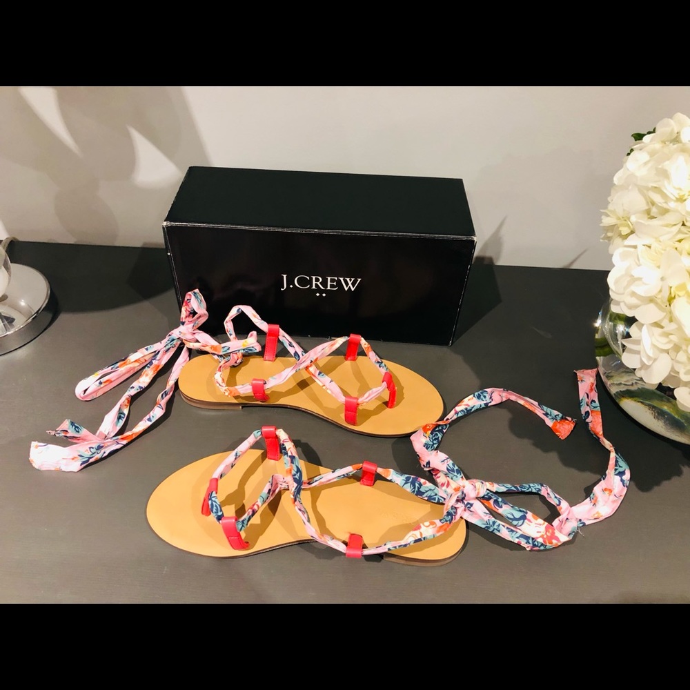J.CREW Pretty Pink Wrap Sandal